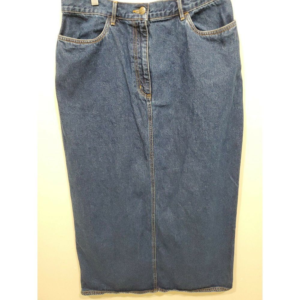 LL Bean Women's Jeans Skirt Denim Long Size 14 REG
